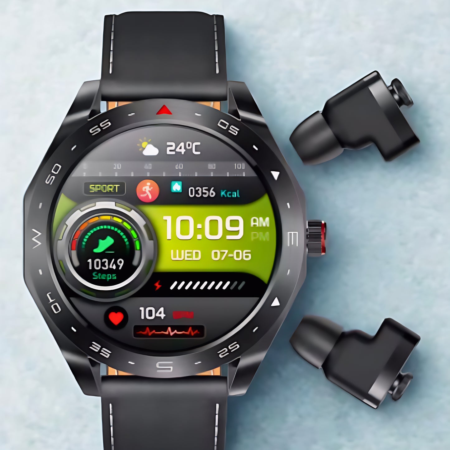 T95  Smart Watch With Built-in Earbuds