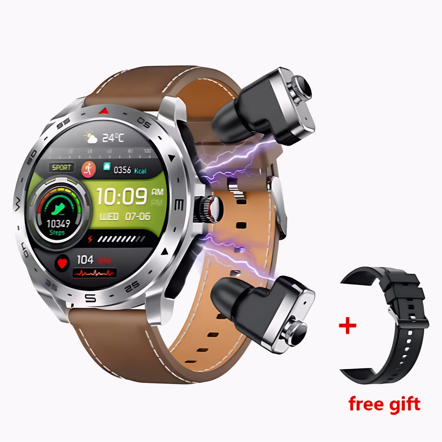 T95  Smart Watch With Built-in Earbuds