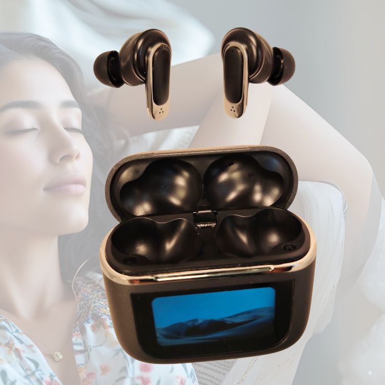 Wireless Earphone Smart Lcd Touch Screen Headphone.