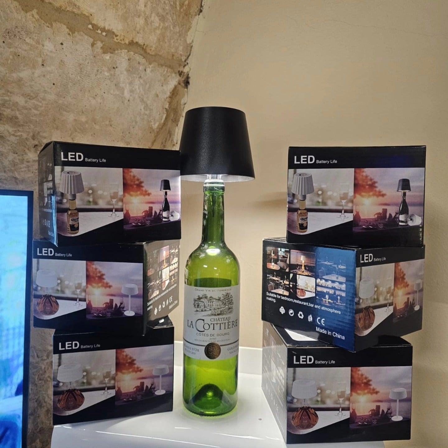 Rechargeable LED Decorative Light Touch  Dimming Juice Bottle. Pack of 2