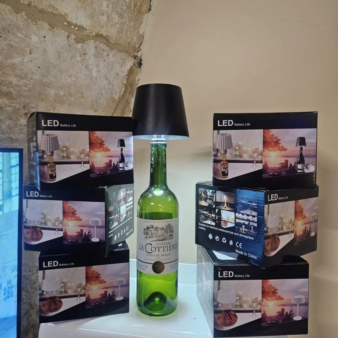 Rechargeable LED Decorative Light Touch  Dimming Juice Bottle. Pack of 2